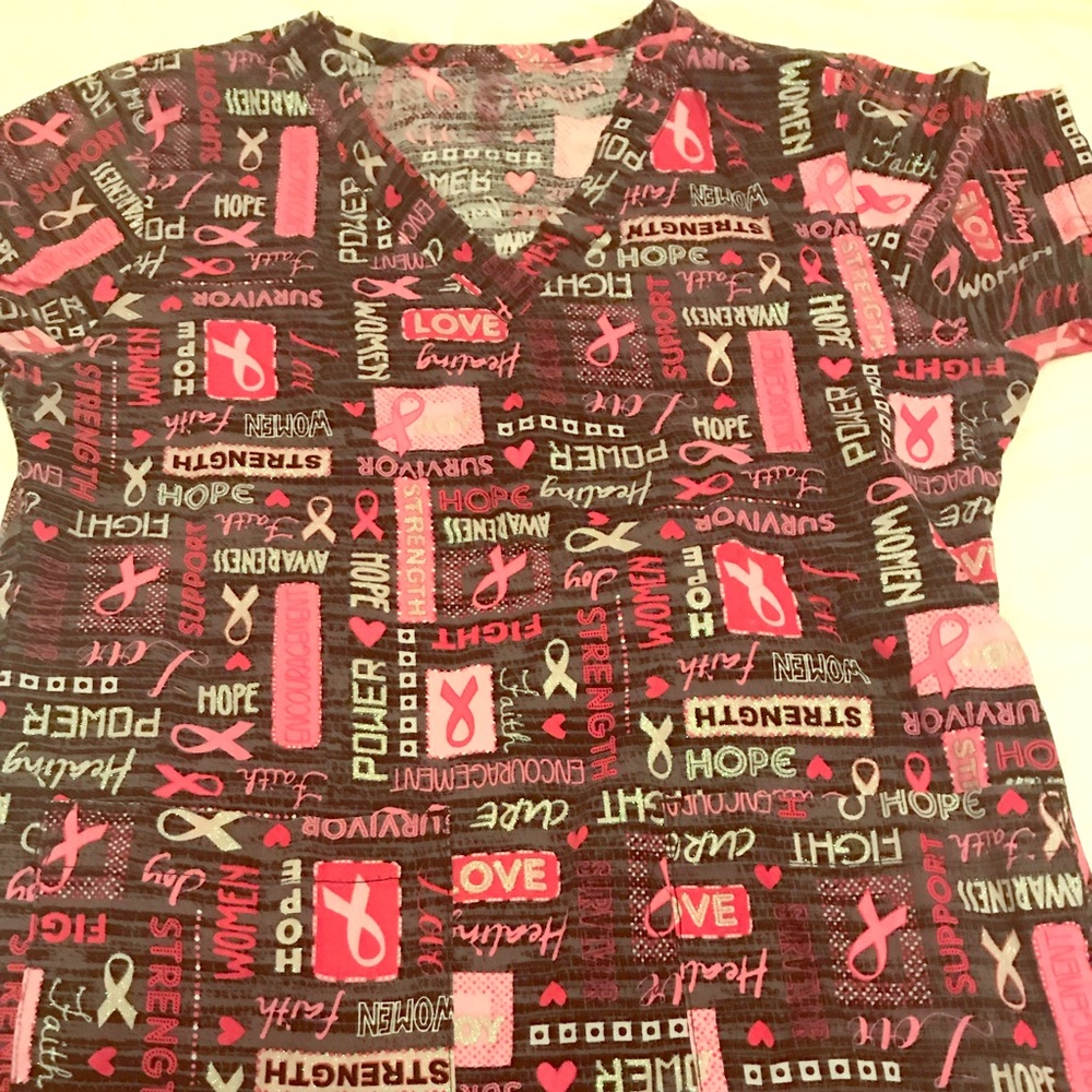 Cancer Awareness Scrub Top